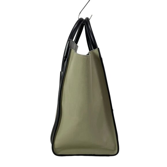 CELINE Luggage Mini Shopper - Black Brown Light gray Leather Handbag 925-070125 - Picture 4 of 14